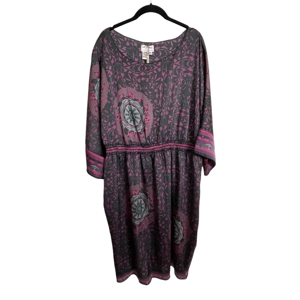 Max Studio MSSP Paisley Dress 3X Boho Indie Dolman Plus Size Workwear